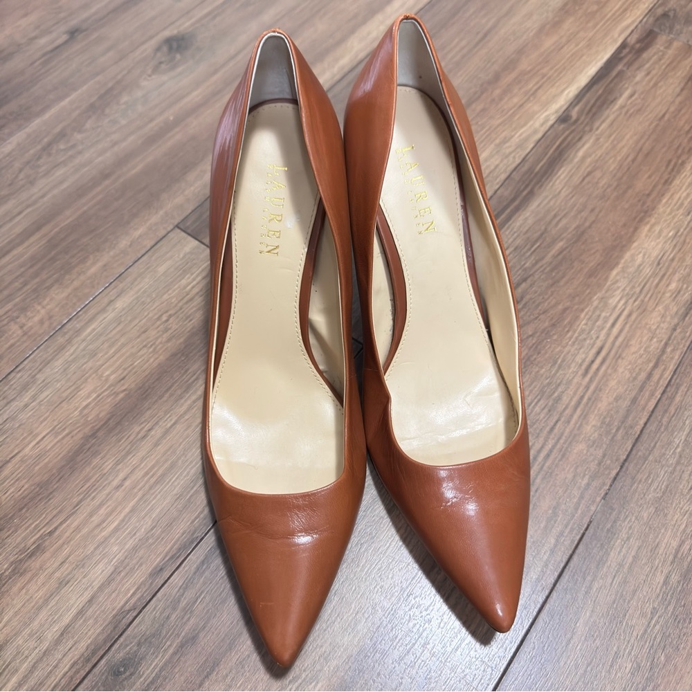 Lauren Ralph Lauren Brown Leather Heels women’s size 11B - Picture 2 of 8